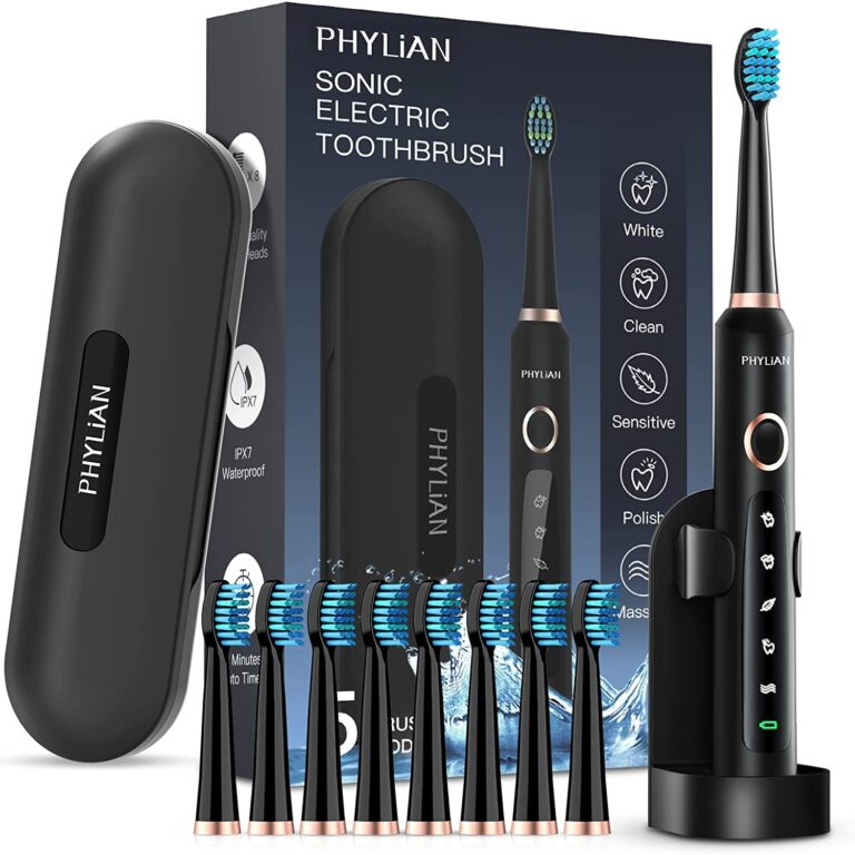 PHYLIAN Sonic Electric Toothbrush w/ 8 Brush Heads ONLY $15.59 at ...