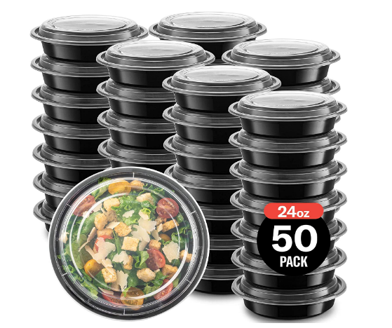 50-Pack Plastic Microwavable Food Containers 24 oz ONLY $9.99 at Amazon!