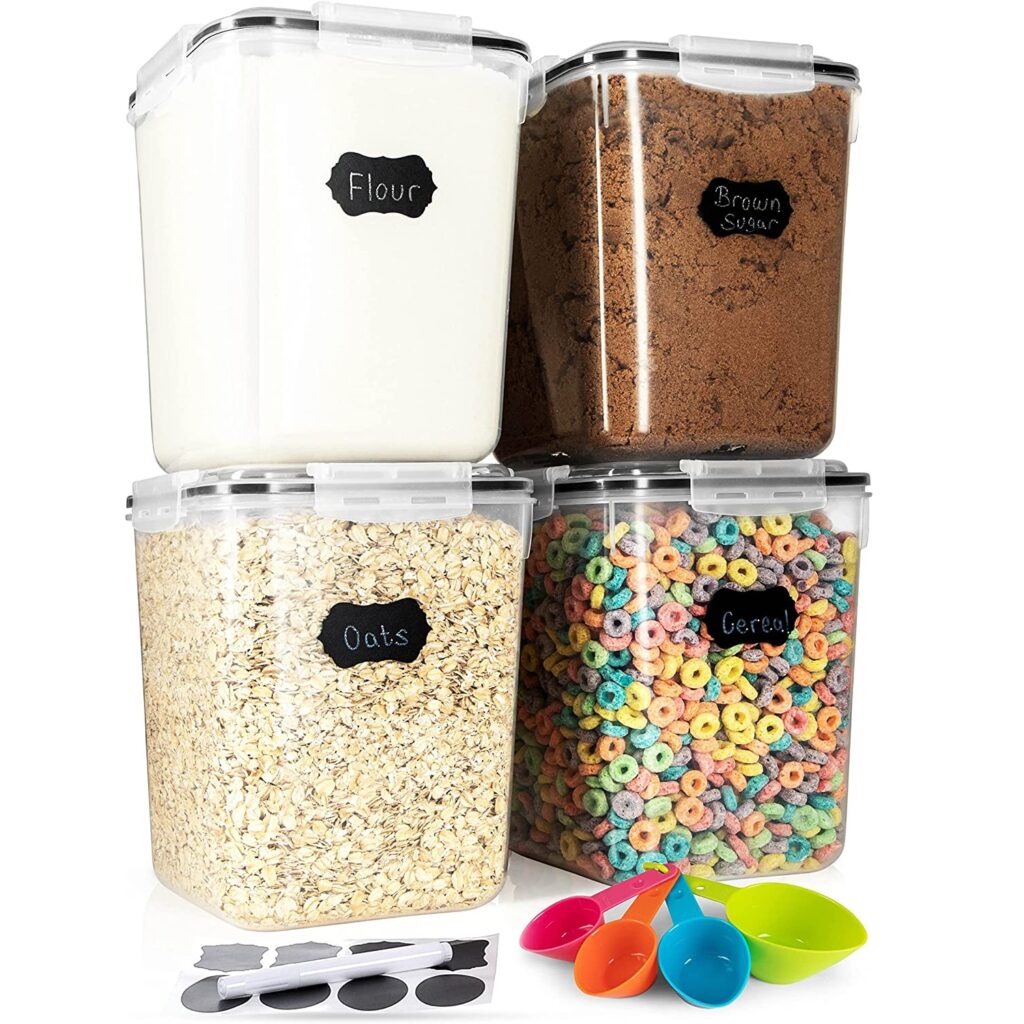 STOREGANIZE 5.3L Large Food Storage Containers With Lids Airtight 4 ...