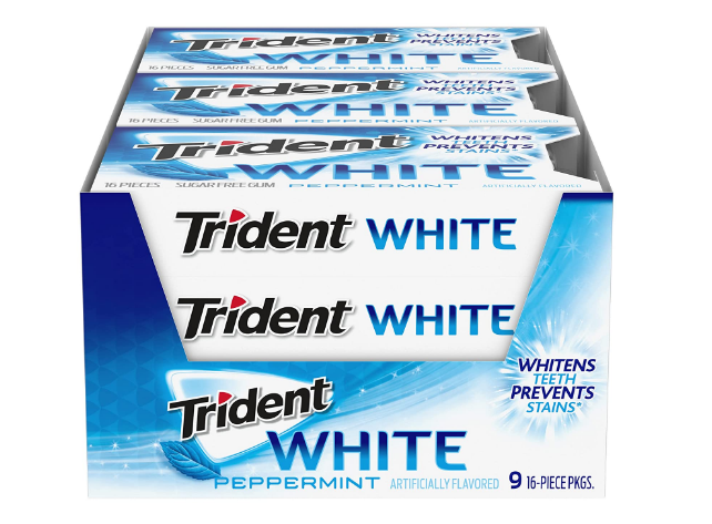 Trident White Peppermint Sugar Free Gum 16 ct 9-pack $6.97 ($0.77/pack ...