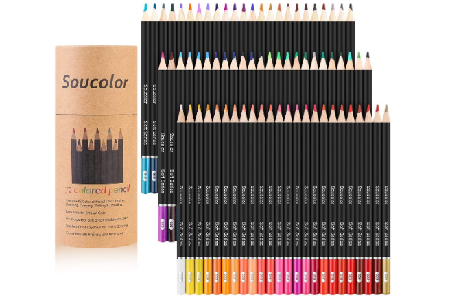 Soucolor 72-Color Colored Pencil Set $15.99 at Amazon (reg. $39.99 ...