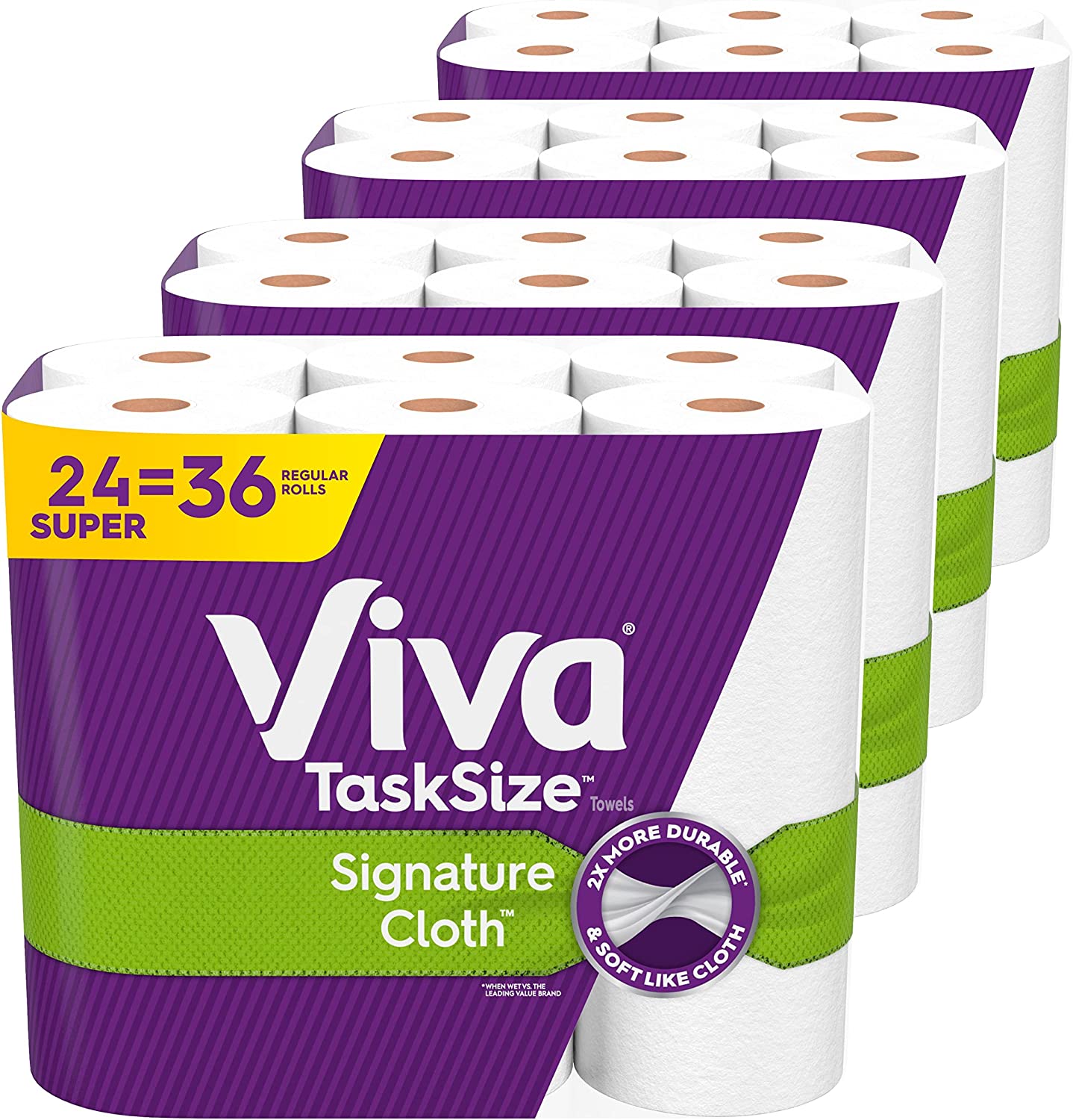 Viva Signature Cloth Paper Towels Task Size 24 Super Rolls = 36 Regular