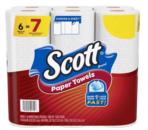 Walgreens: $2.24 ($0.37/roll) Scott Choose-A-Sheet Paper Towels 6-pack!