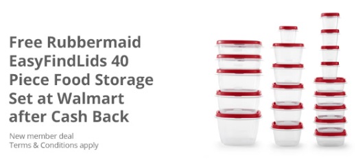 FREE Rubbermaid 40-Piece Food Storage Set at Walmart ($28.48 VALUE; New TCB Members!)