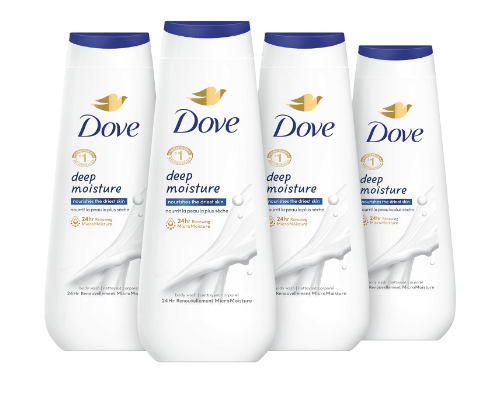 Dove Deep Moisture Body Wash 20 oz 4-pack $13.50 ($3.38/bottle) at ...